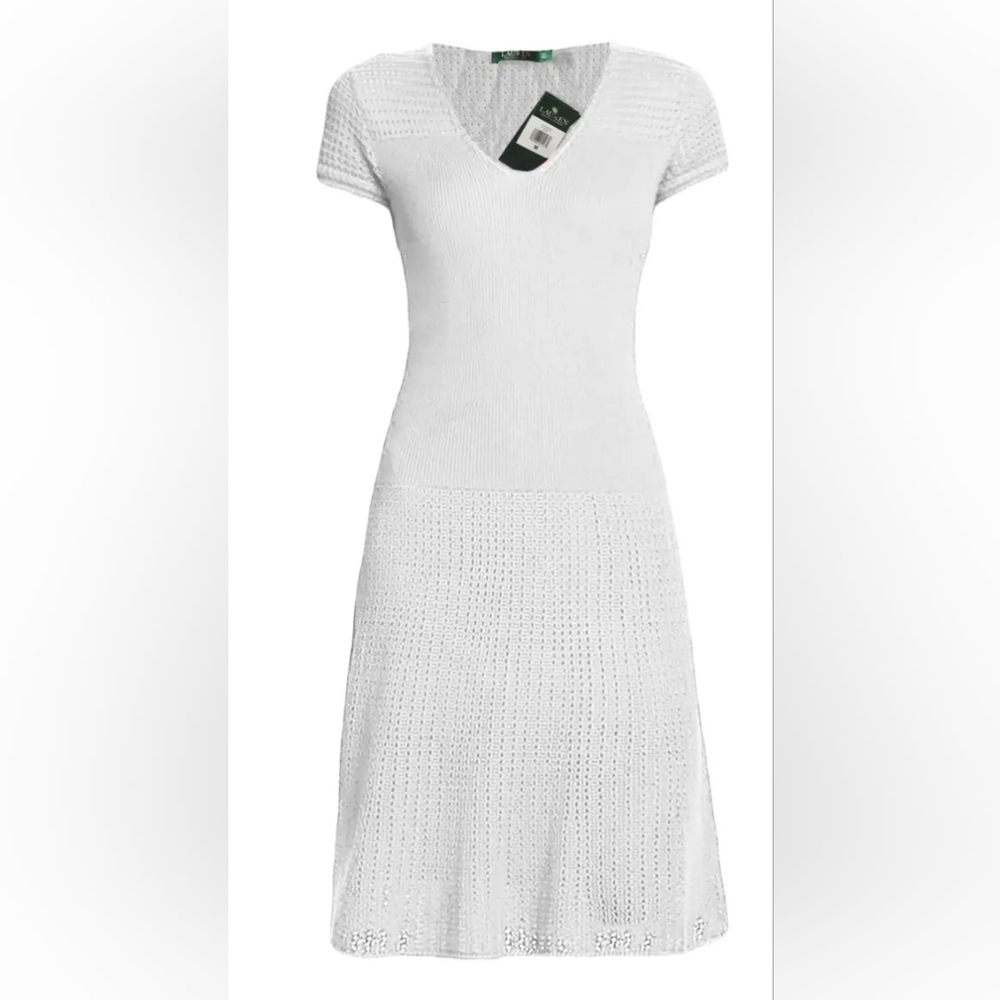 Ralph Lauren Elegant White Knit Dress